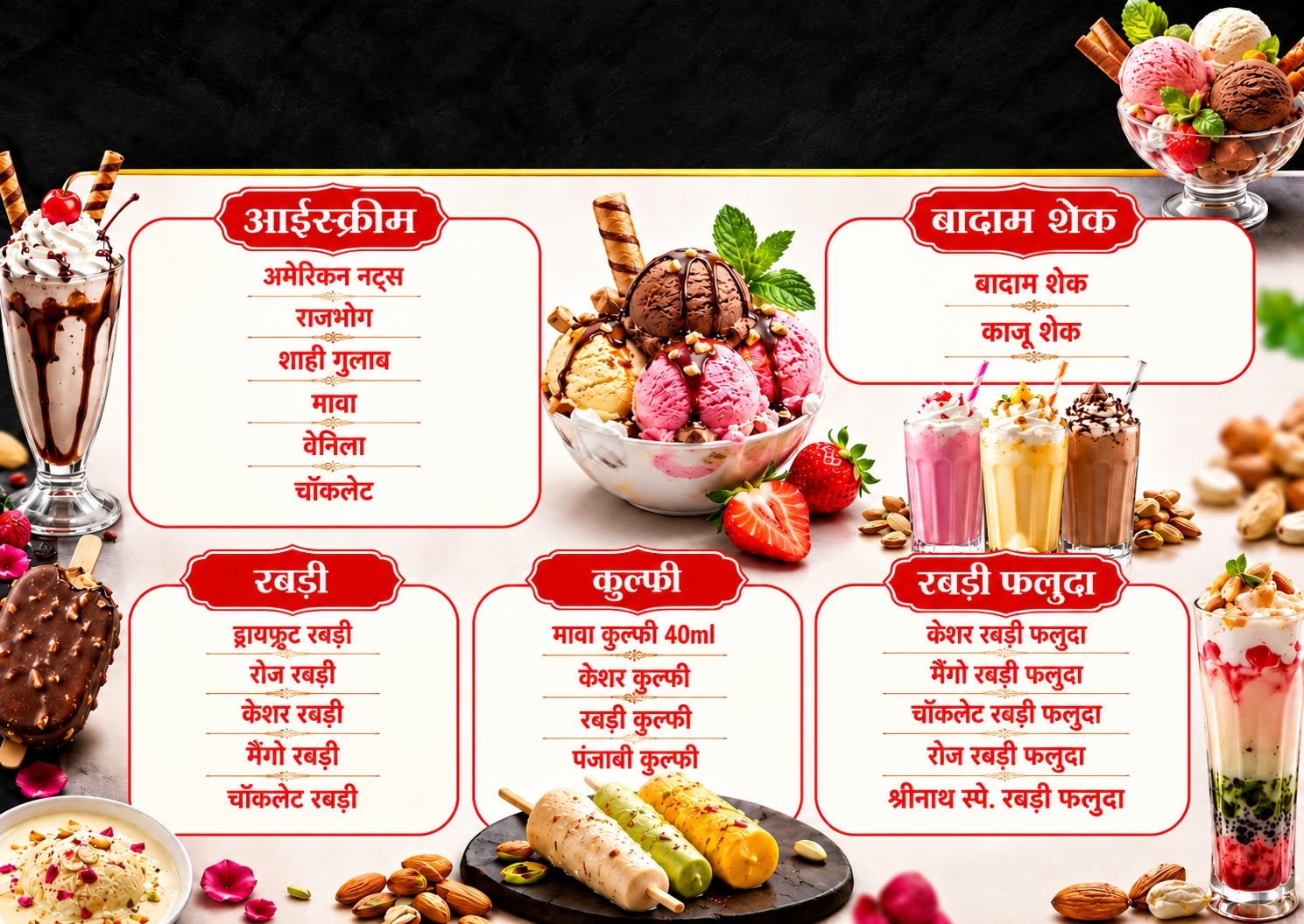 Shreenath Icecream Pali Original Menu