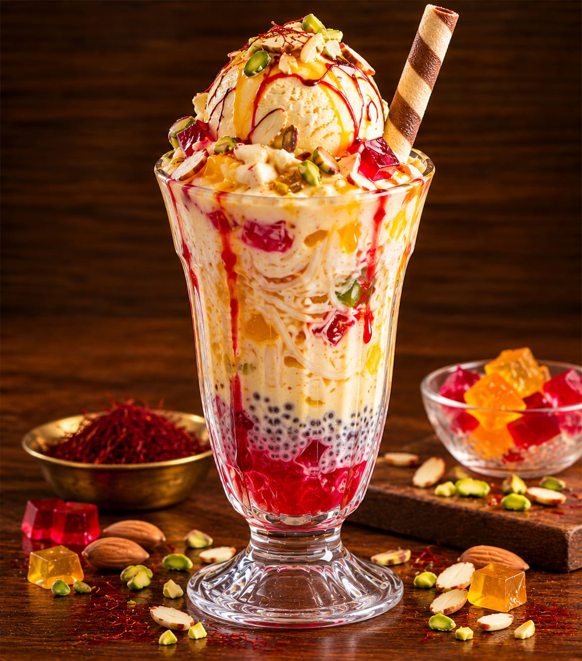 Special Kesar Falooda at Shreenath Icecream Pali