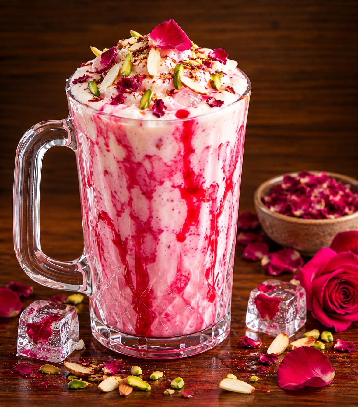 Special Rose Lassi at Shreenath Icecream Pali